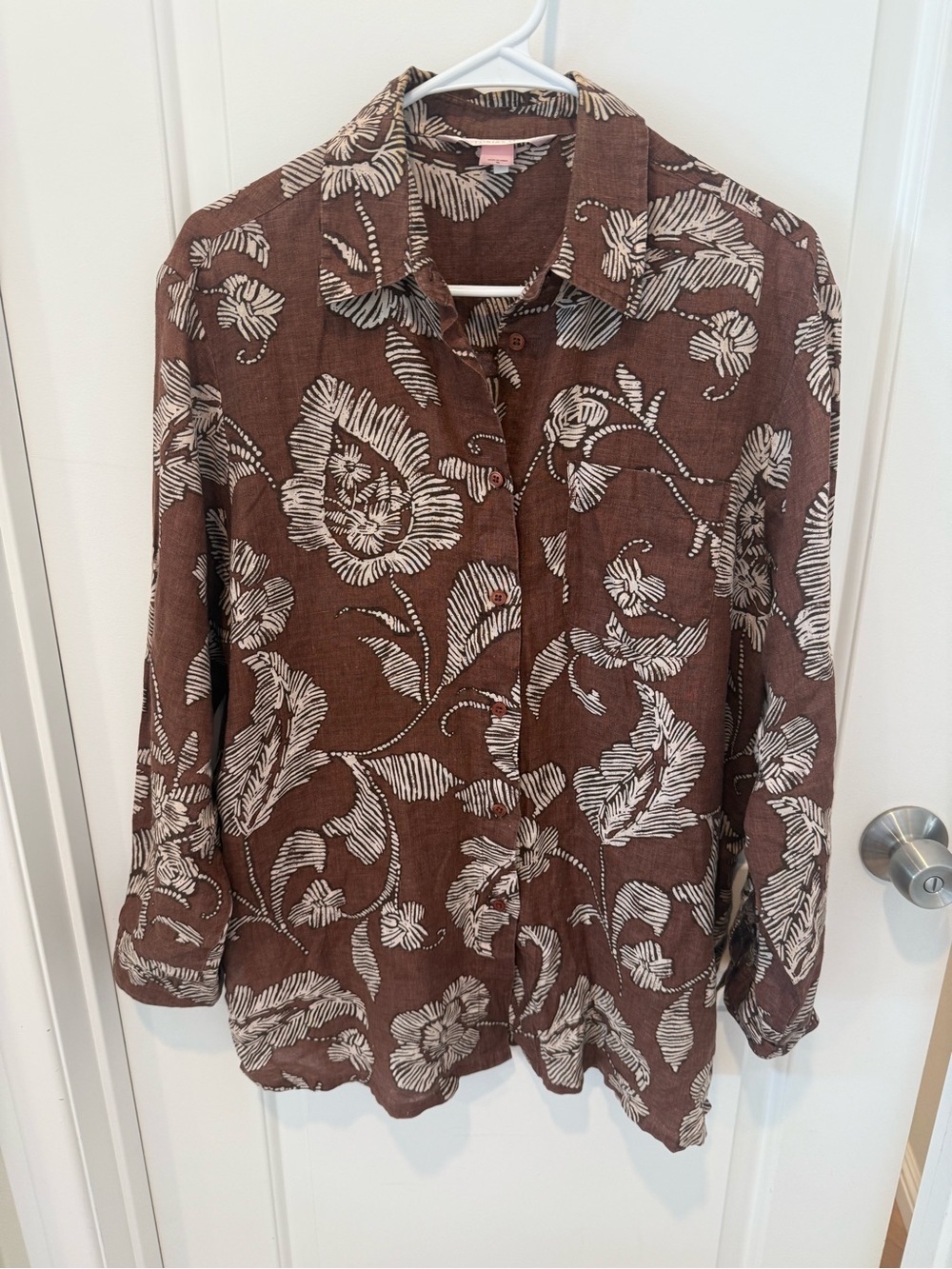 Victoria's Secret Brown Floral Button-Down Shirt